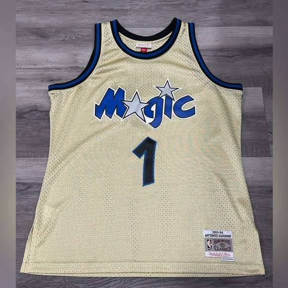Hardaway Orlando Magic Gold Jersey Mitchell Ness Swingman Harwood Classics L NBA - Picture 1 of 8